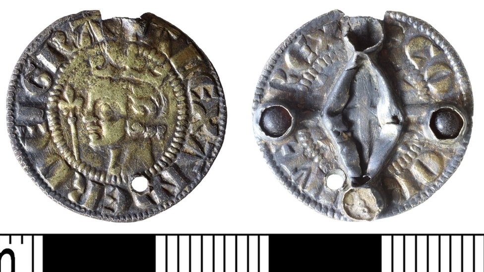 Medieval coin turned jewellery