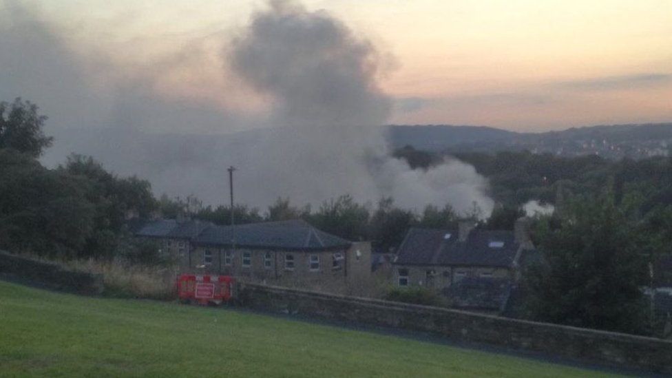 Huddersfield waste site fire 'could pollute River Holme' BBC News