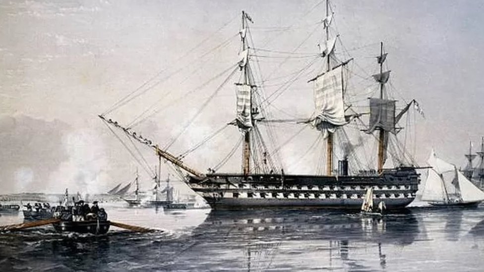 سفينة حربية بريطانية خلال حرب القرم