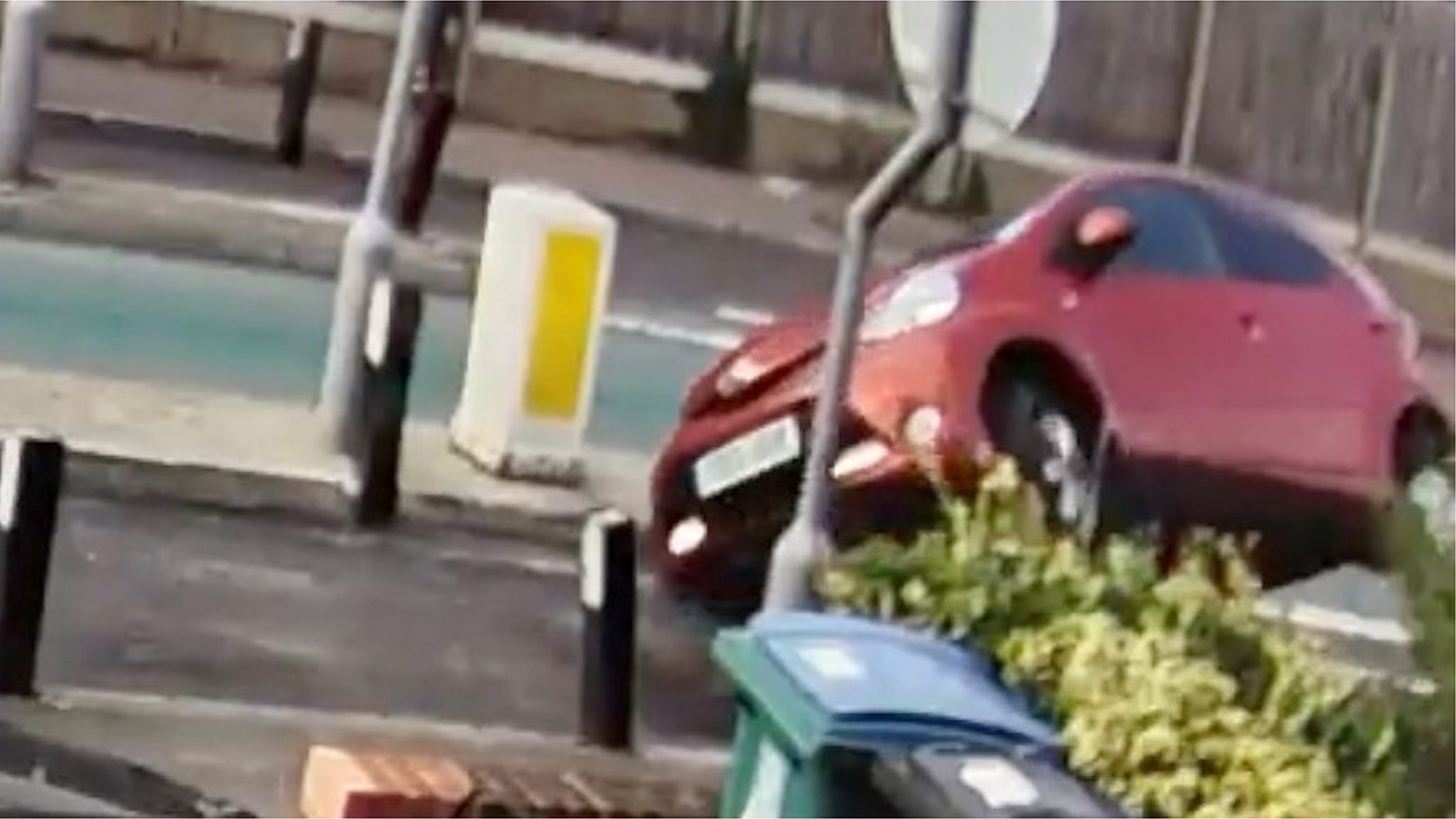 Cars written off by Watford road bollards caught on camera