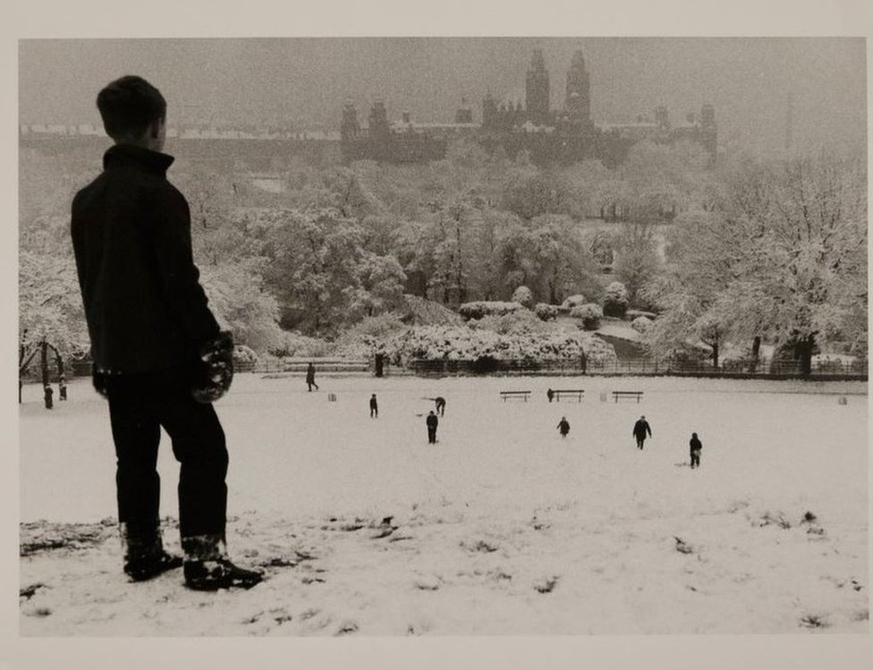 Катание на санях в парке Келвингроув, 1964 г.