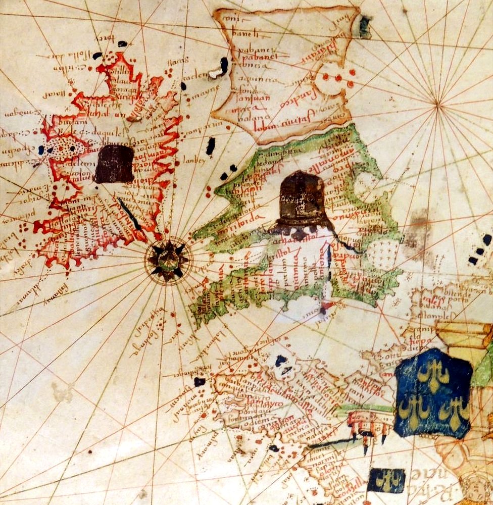El mundo en el que Grace O'Malley nació, según el mapa de Jacopo Russo de circa 1528 en la 'Carte Geografiche'