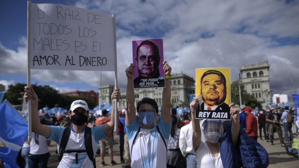 Manifestante en Guatemala