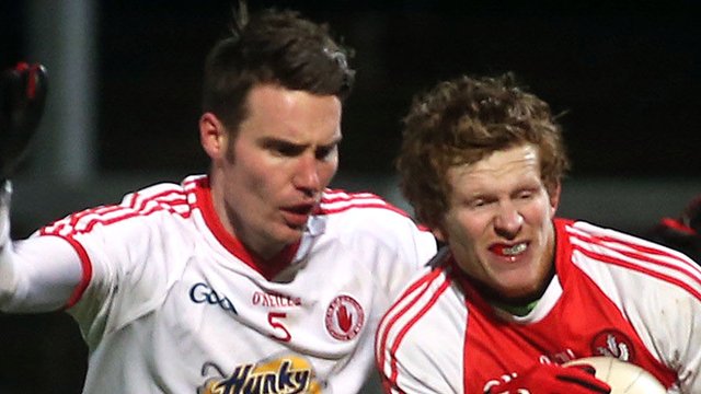 Action from Derry against Tyrone