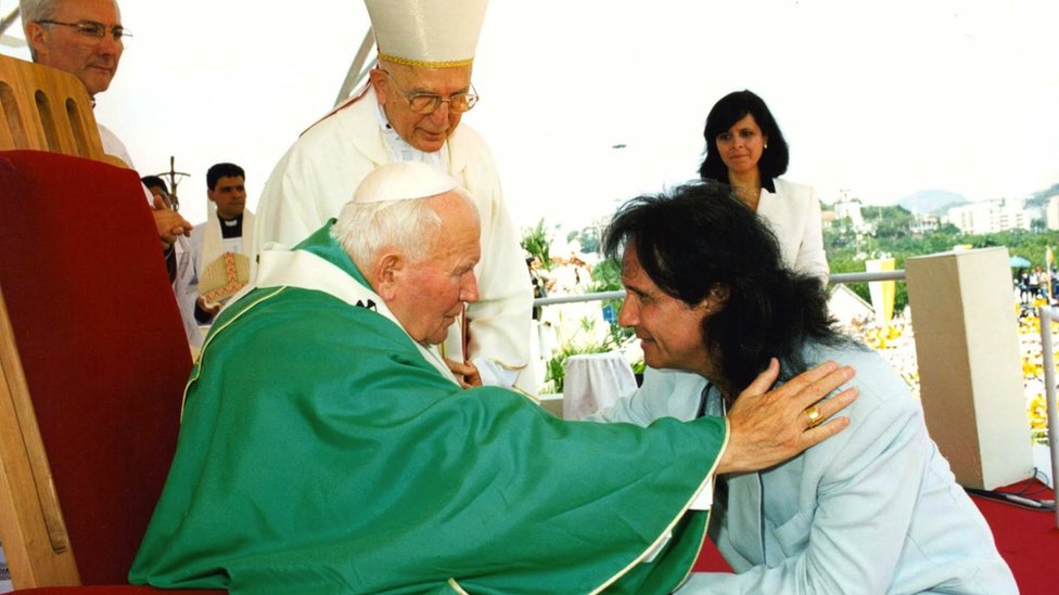 Roberto Carlos com Papa João Paulo 2º