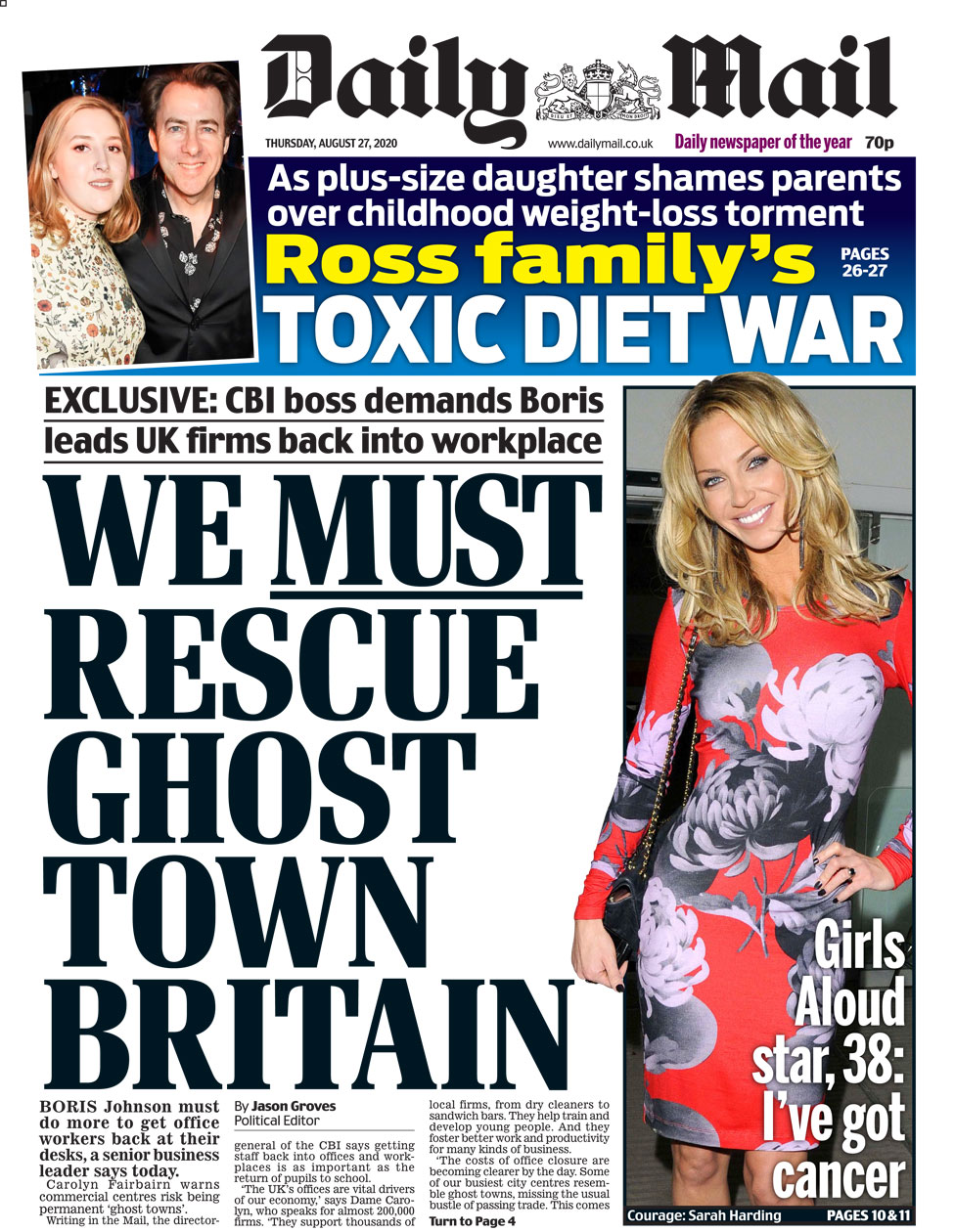 Daily Mail front page