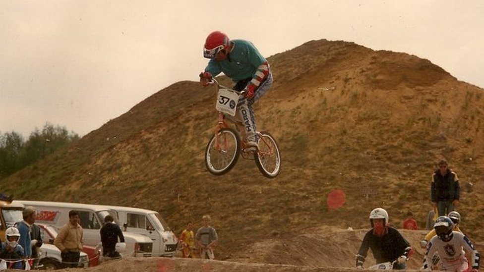 Тим Грегори на трассе BMX в Костесси в 1985 году