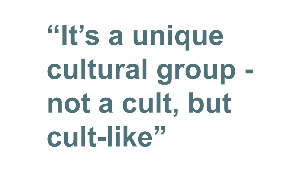 Quotebox: Это уникальная культурная группа - не культ, а культовый