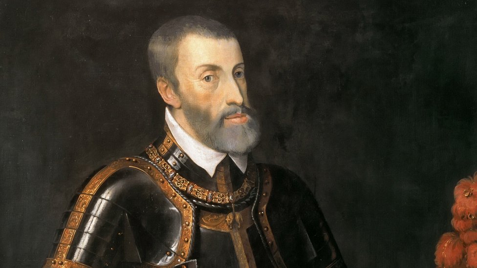 Imperador Carlos 5° em pintura do século 16
