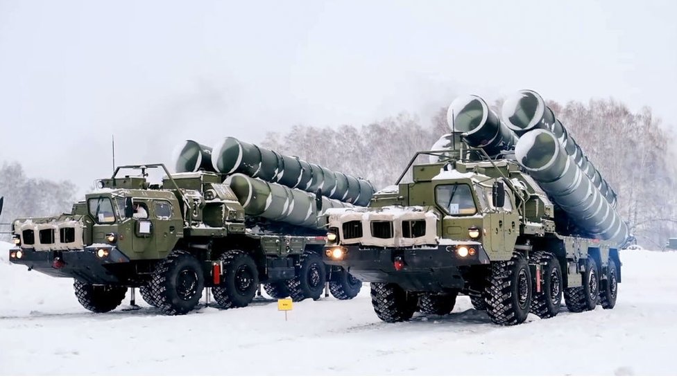 S-400 air defence system, sent by Russia, are seen at the Brestsky training ground in Belarus