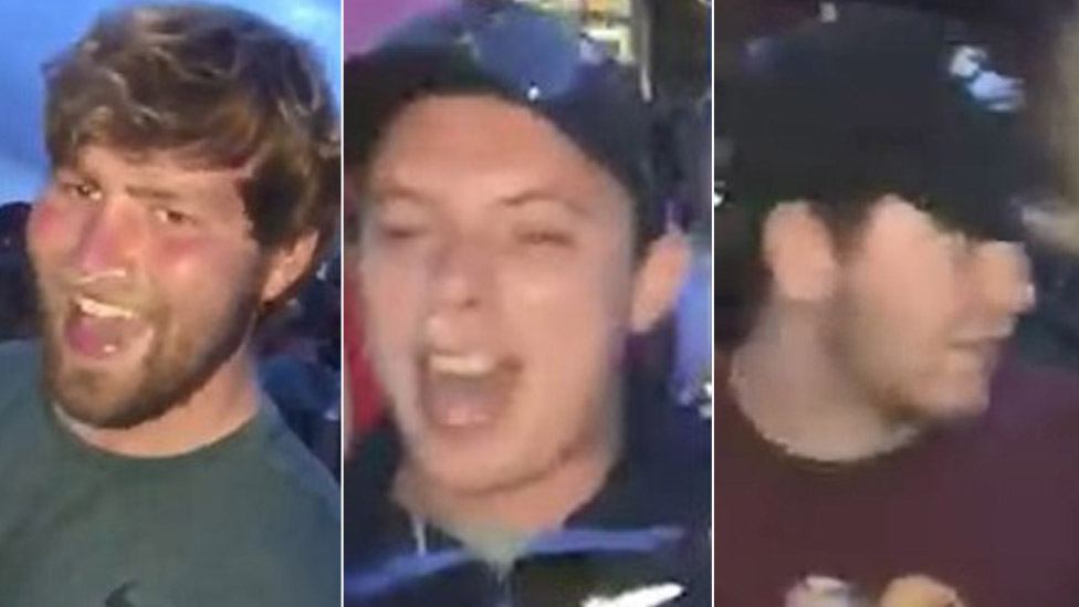 Изображения с камер видеонаблюдения трех мужчин, с которыми полиция хочет поговорить