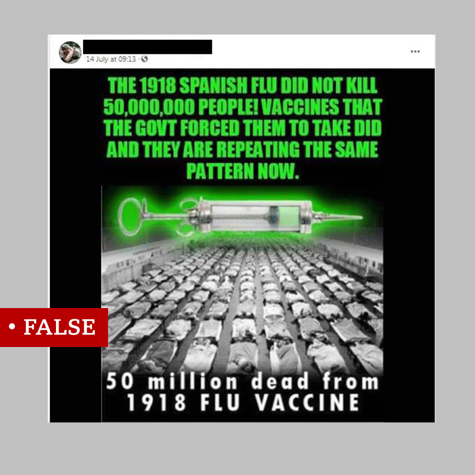 Inaccurate post on Facebook claims that the 1918 Spanish flu did not kill 50 million people, 