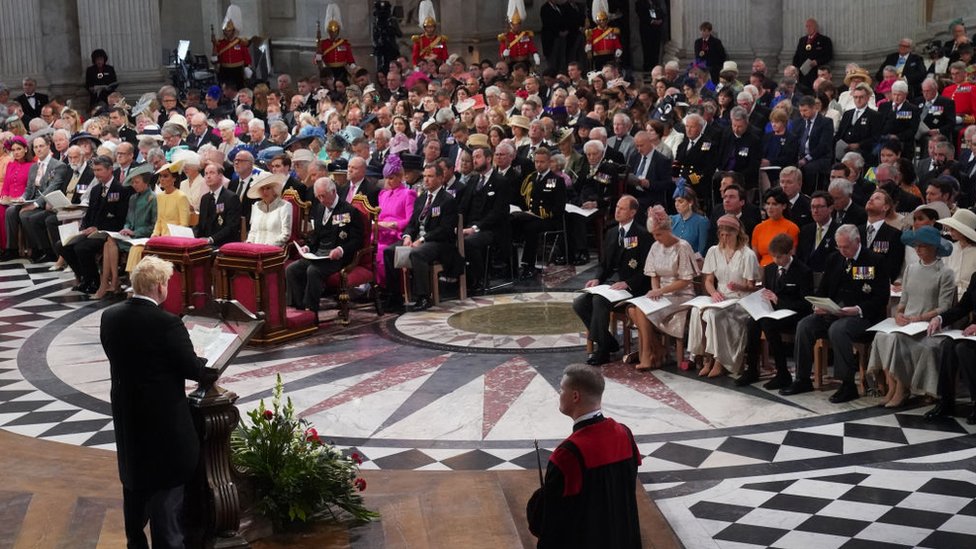 A view of guests inside the cathedral