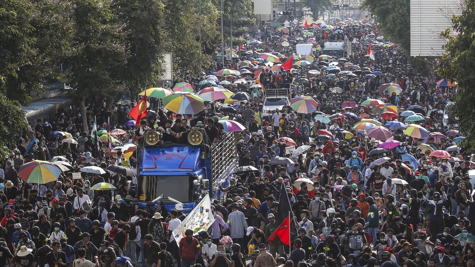 Protestas antigobierno en Bangkok en Tailandia.