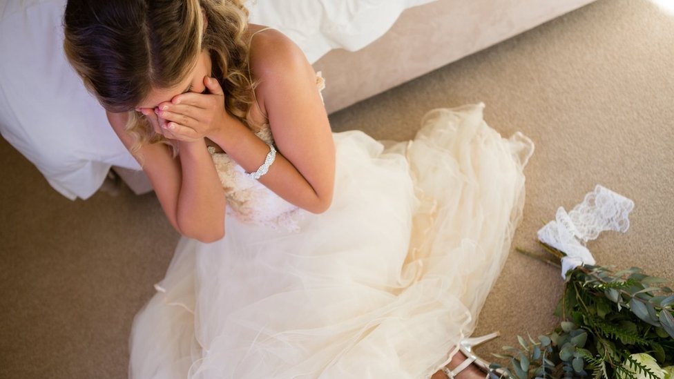 Crying bride