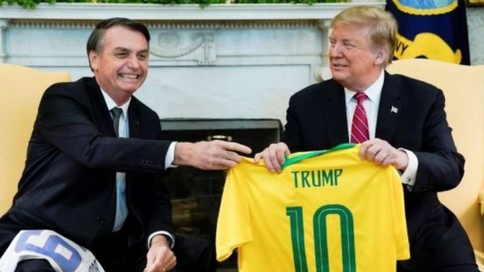 Bolsonaro e Trump na Casa Branca