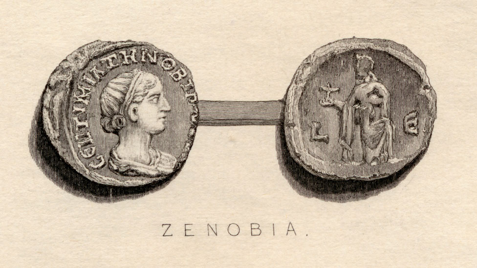 Monedas del siglo III con la imagen de Zenobia.