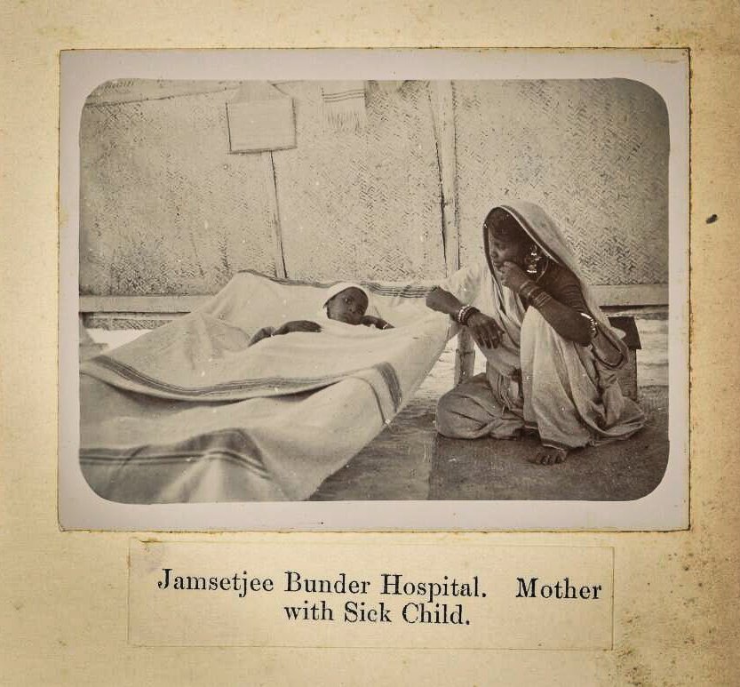 A mother with a child sick from plague in Bombay