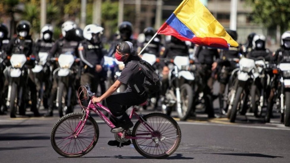 Los universitarios fueron protagonistas de la jornada de protestas en Quito.