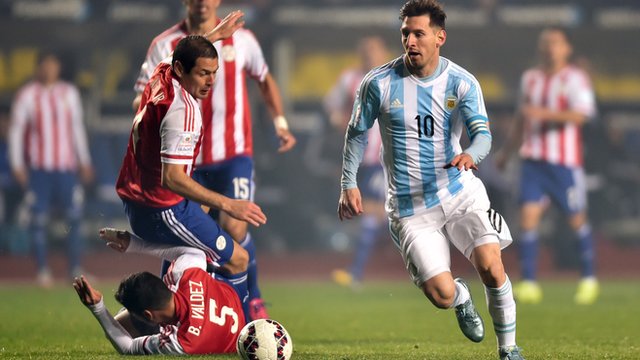 Lionel Messi had a hand in three of Argentina's six goals over Paraguay in the 2015 Copa America