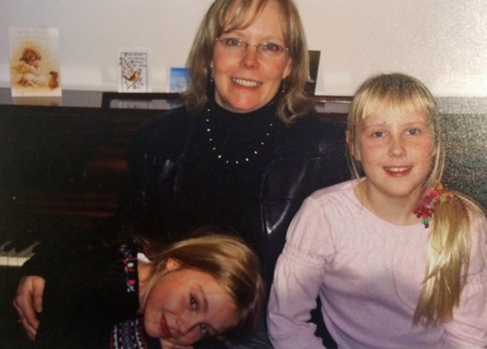 Pauline Dakin pictured with her two daughters