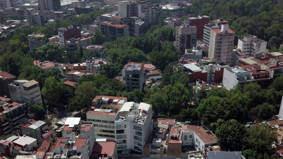 Una vista aérea del barrio de la Condesa