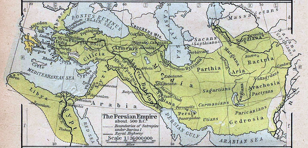 Mapa del Imperio persa.