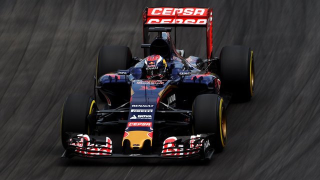 Max Verstappen driving for Toro Rosso in Brazil