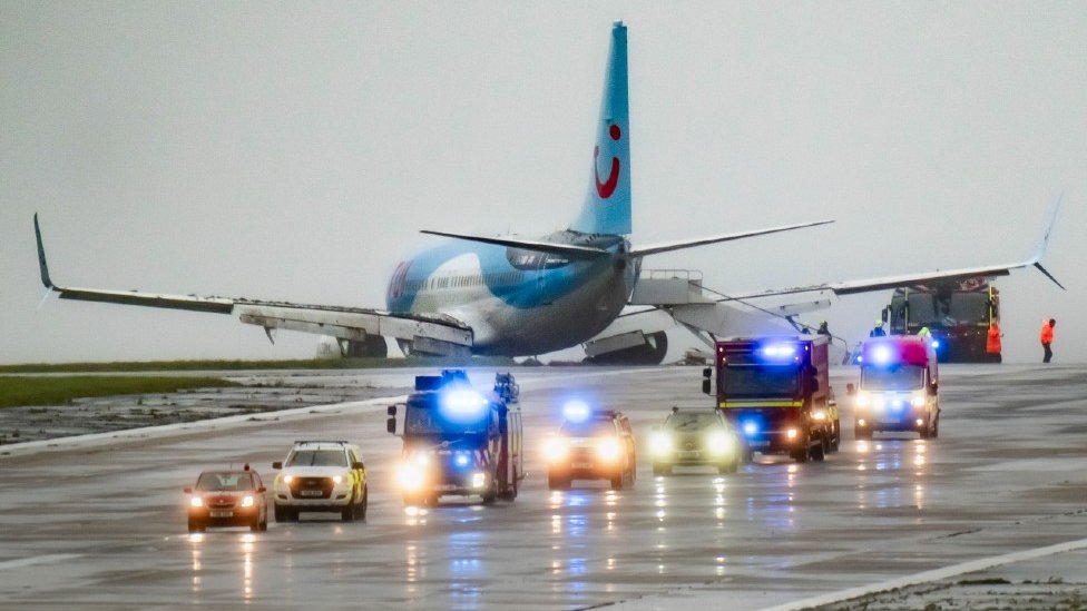 Leeds Bradford Airport reopens after plane skids off runway during