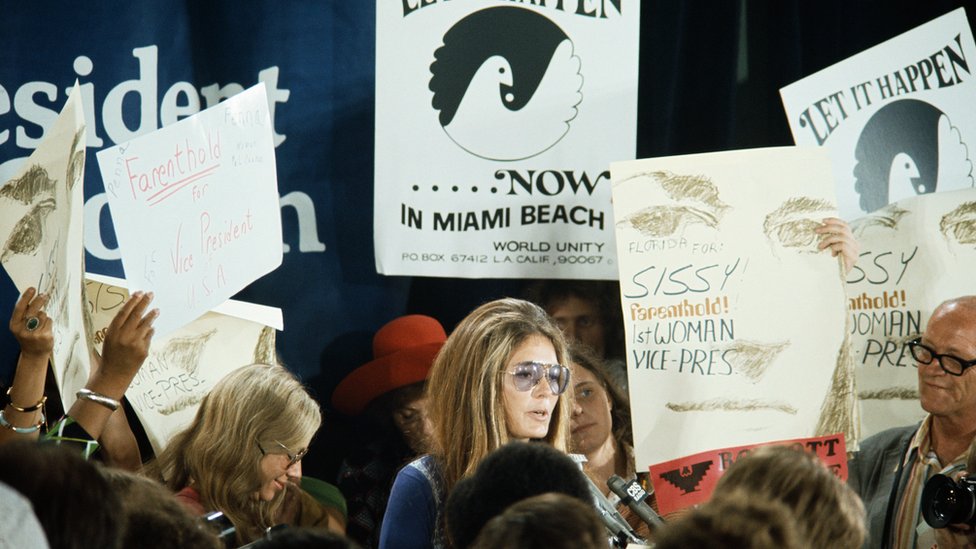 Glorija Stajnem na konvenciji demokrata 1972.