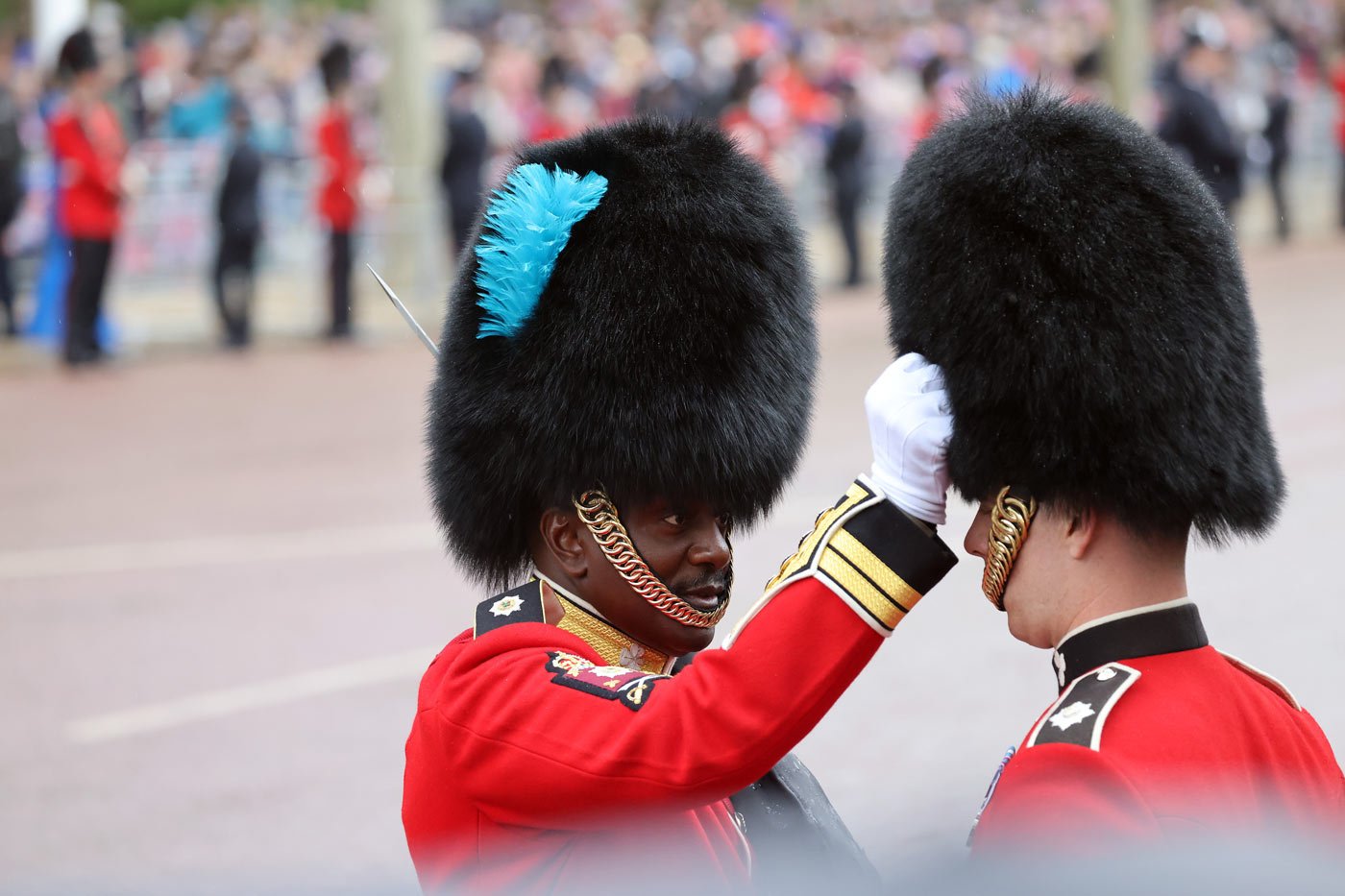 Royal Guards on The Mall during the coronation procession