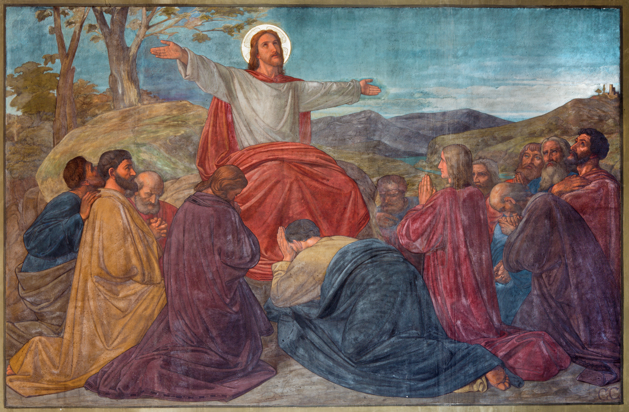 لوحة تصور المسيح مع تلاميذه