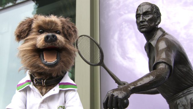 Hacker T Dog poses at Wimbledon