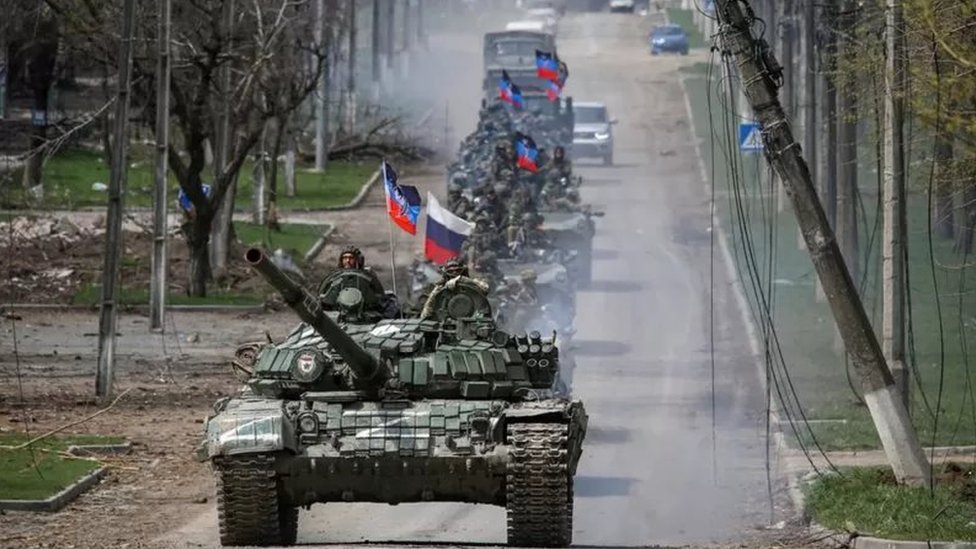 Russian tanks in Ukraine.