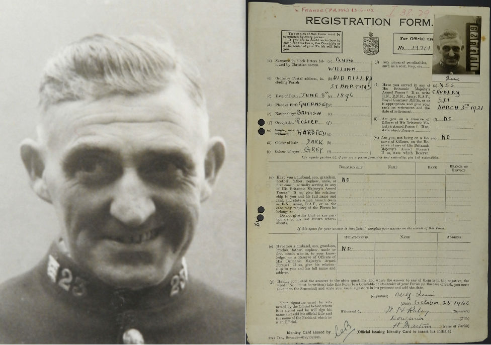 Регистрационная форма полицейского Уильяма Куина