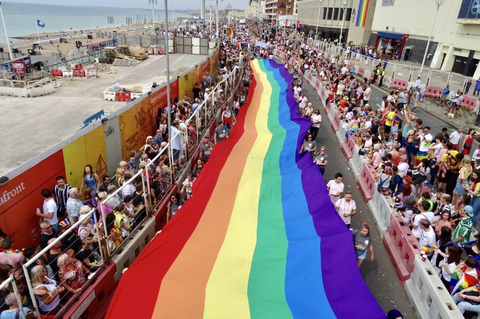 Brighton Pride Beach Covered With Laughing Gas Canisters Bbc News