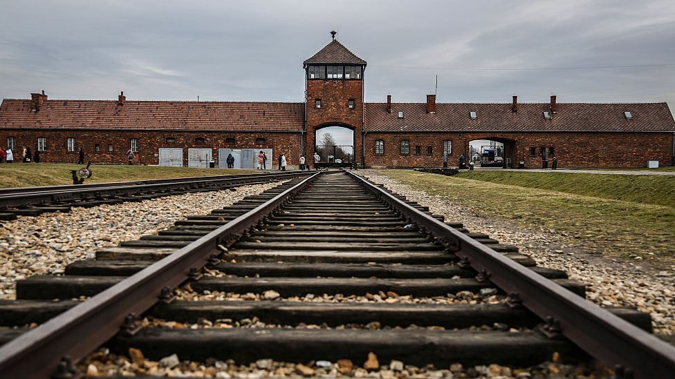 Anti-Semitic graffiti discovered by staff at Auschwitz death camp