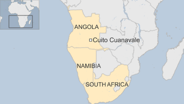 Карта Анголы и Южной Африки