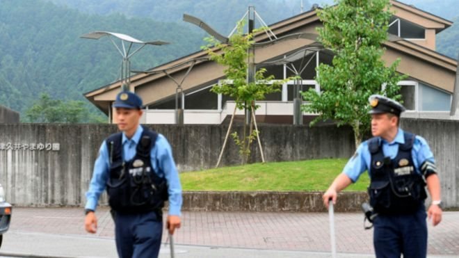 Polisi dipanggil di panti Tsukui Yamayuri Garden di kota Sagamihara.