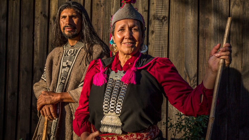 Miembros de la comunidad mapuche en Chile.