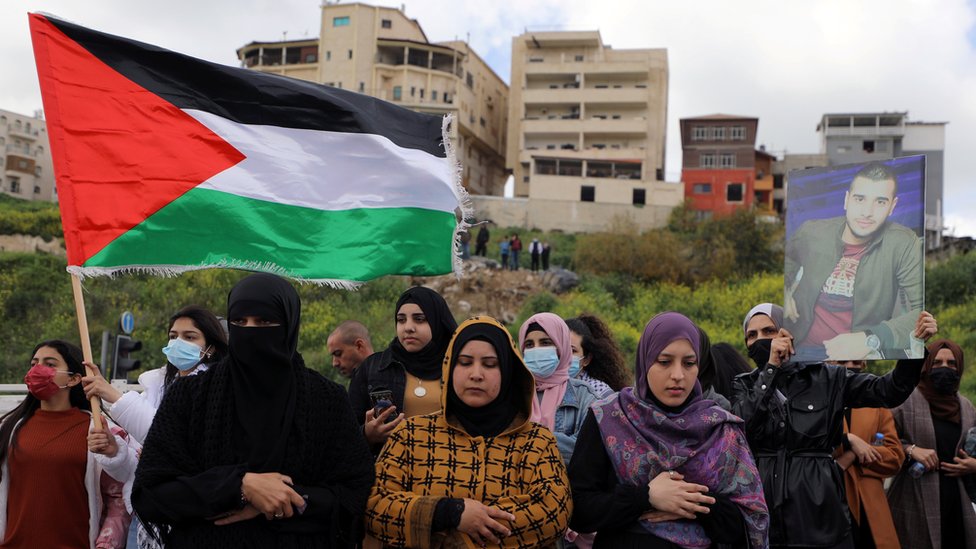Warga Arab di Israel dalam protes pada 12 Maret2021