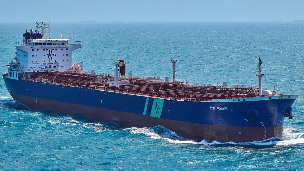 Handout file photo from Hafnia showing the Singapore-flagged oil tanker BW Rhine