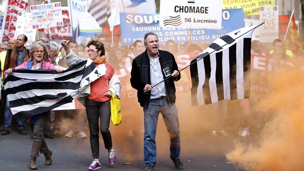 Протест против социальных выплат для независимых работников. в Париже, Франция, 21 сентября 201 г.