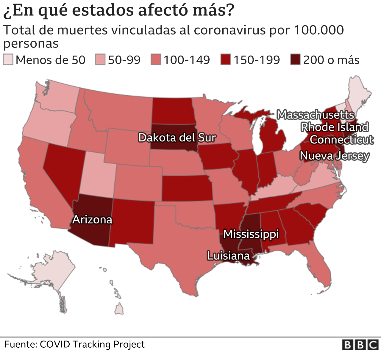 Coronavirus en EE.UU. por estados