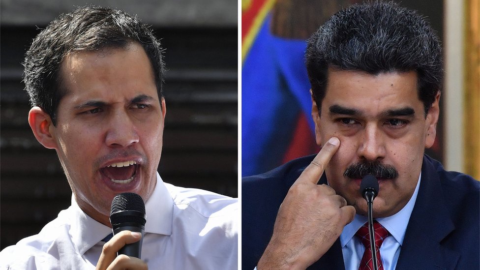 Juan Guaido y Nicolás Maduro