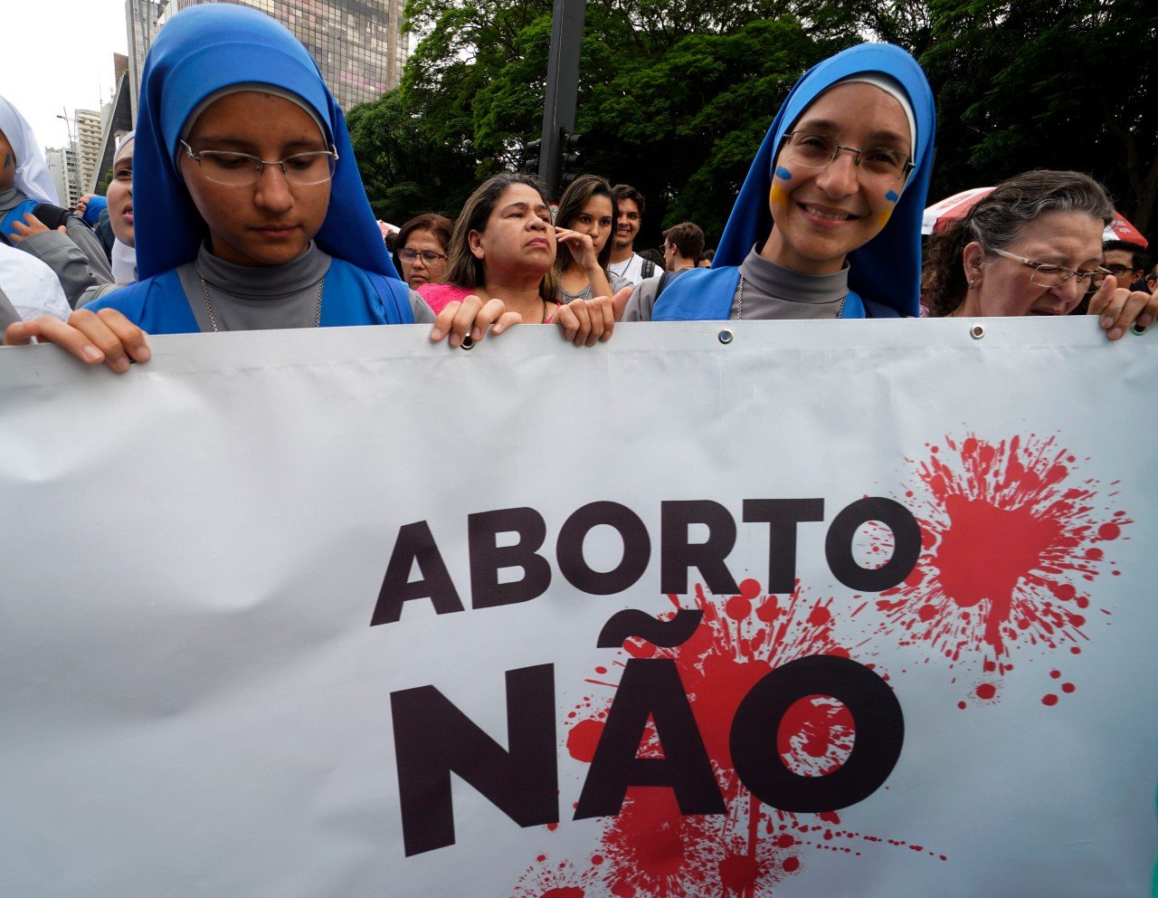 Anti-abortion protest i in São Paulo, Brazil, on 3 December 2018.