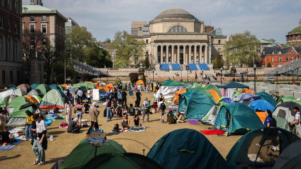 Columbia students face suspension if they do not disband pro-Palestinian campus encampment