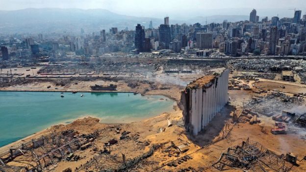 موقع انفجار مرفأ بيروت