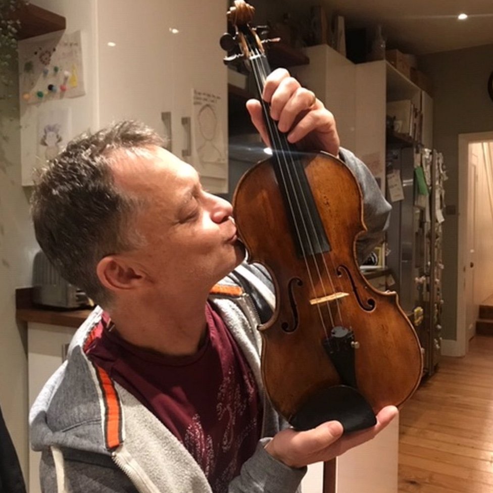 Stephen Morris with his violin