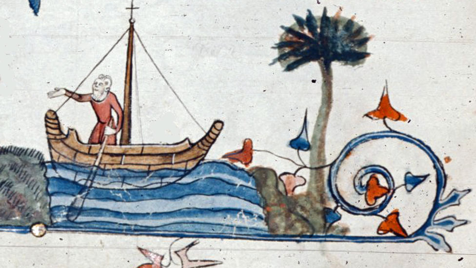 ¿Cómo pasabas tu cabra, tu lobo y tu col, uno a la vez, evitando que el lobo se comiera a la cabra y la cabra se comiera la col? (Cortesía de la Biblioteca Británica) En bote, en río